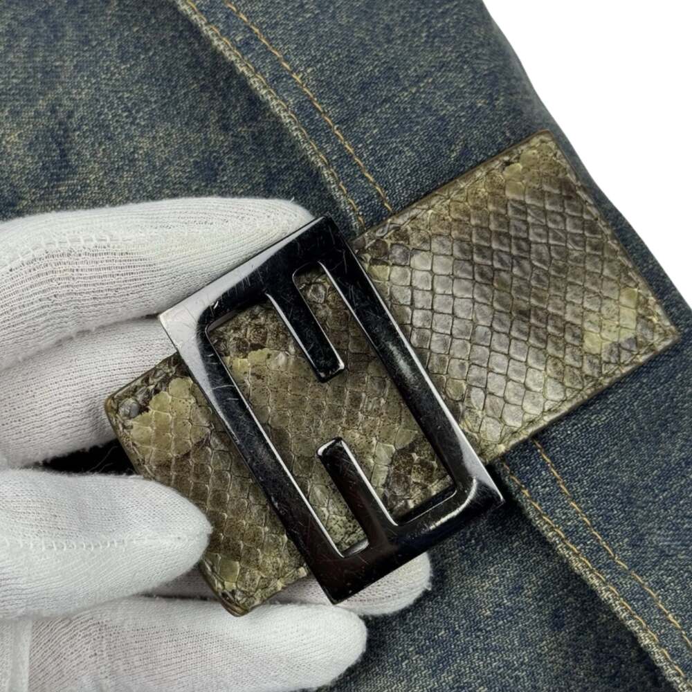 Fendi Denim Snakeskin Baguette - Picture 5 of 10